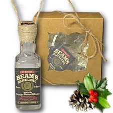 Beam's Black Label Bourbon Whiskey Artisan Vintage Glass Bottle Ornament