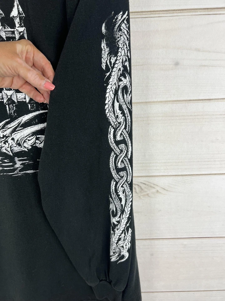 Camisa De Colección Alquimia Gótica Dragón Para Hombres Grande Wyverex Manga Larga Fantasía Años 90 Foto 4 de 4
