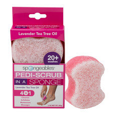Spongables Pedi Scrub Foot Exfoliating 20 Wash Sponge, Lavender, 1 Count