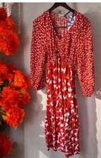 Diane Von Furstenberg for Target NWT Orange Floral Maxi Dress XS Boho Summer