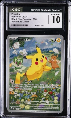 2024 POKEMON BLACK STAR PROMOS ADVENTURE CHEST #088 PIKACHU CGC 10 GEM MINT