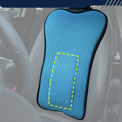 Car Chair Seat Back Cushion Support Gel Breathable Lumbar Lower Back Pad Blue.