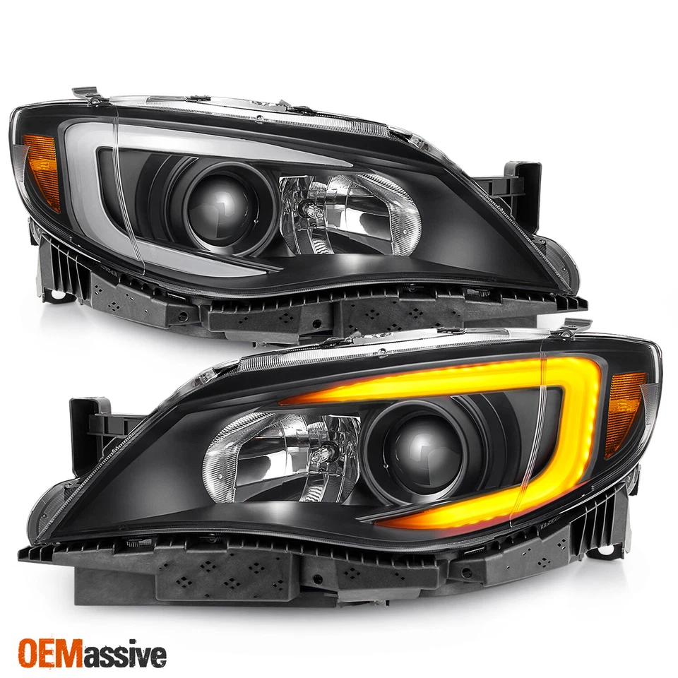 Faros proyectores Fit 2008-2014 Impreza WRX LED DRL SWITCHBACK señal negro Foto 2 de 4
