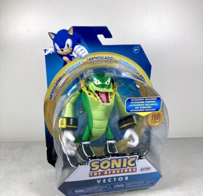 Jakks Pacific Sonic The Hedgehog Vector The Crocodile w/ Ring 4  Action Figure