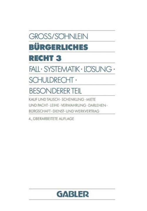 Thumbnail - Walter Söhnlein | Bürgerliches Recht 3 | Taschenbuch | Deutsch (1990)