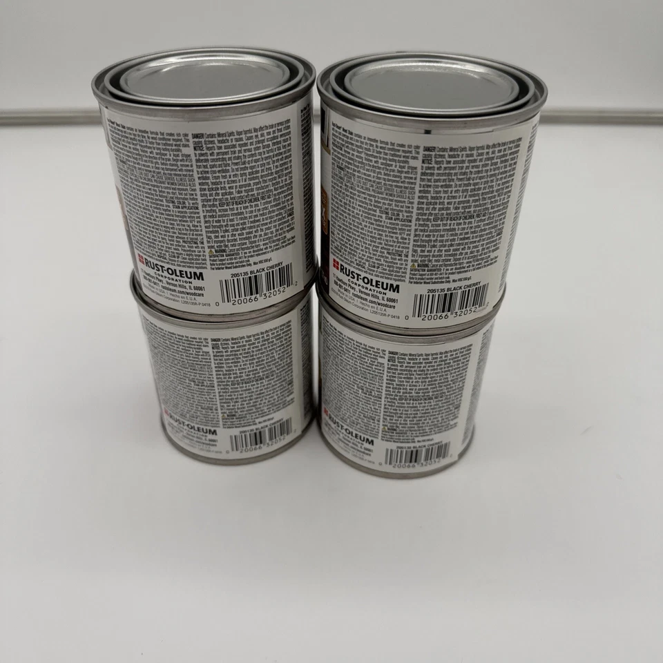 Rust-Oleum Ultimate Wood Stain Black Cherry 8 fl oz 1/2 Pint 020066320522 4 Lot - Image 2 of 3