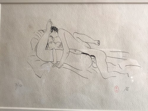 Brett Whiteley Lovers Series Ink on paper Signed Artists Seal No’d 3/10 24x16cm