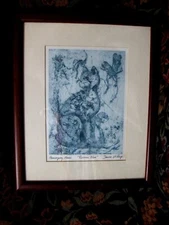 DENISE ST. ONGE FRAMED PRINT~HEMINGWAY HOUSE~"RUSSIAN BLUE"~BEAUTIFUL IMAGE