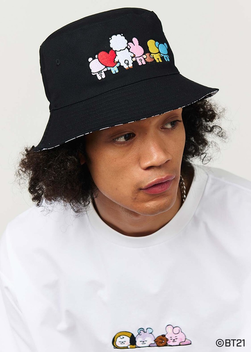Graniph] BT21 Buckshot | Reversible bucket hat, black From JP NEW