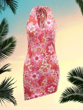 Floral Tie Back Bodycon Dress