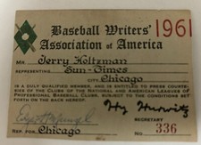 1961 Carl Yastrzemski BBWAA Pass Ticket Debut/1st Hit/HR/Red Sox/Maris 61 HR⚾️
