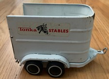 70's Tonka Made in USA Vintage Tonka Stables Horse Trailer Pressed Steel Collect