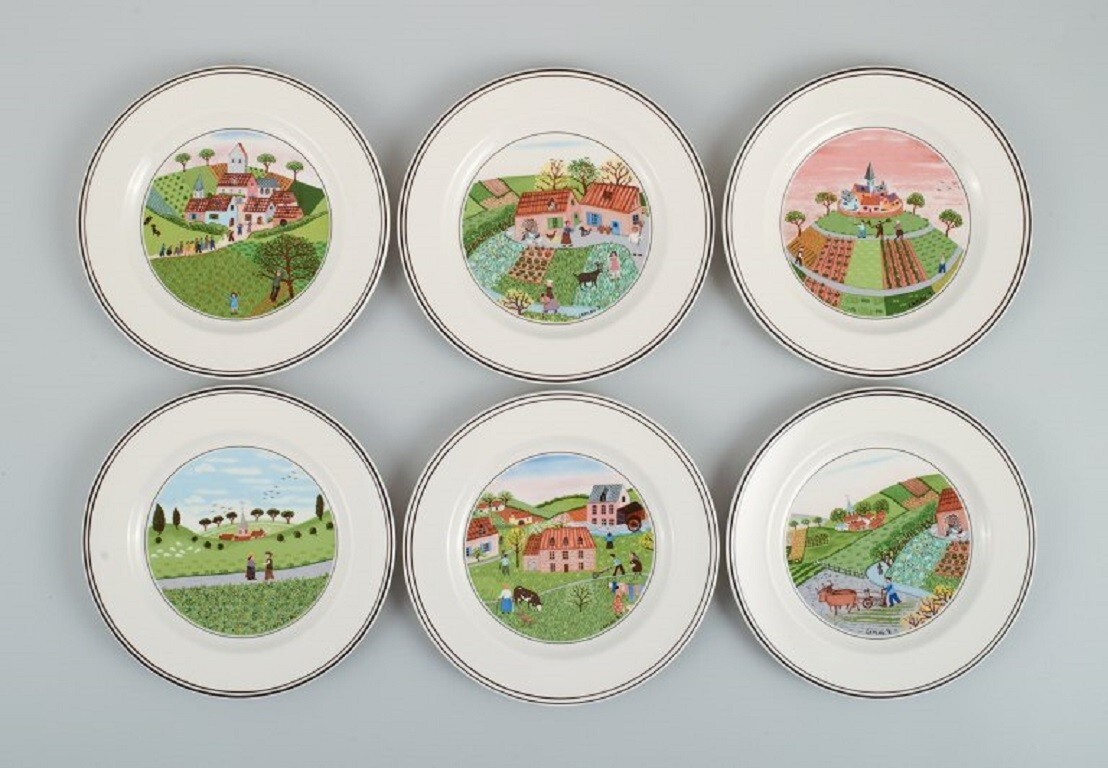 Villeroy & Boch, design Gérard Laplau. A set of six porcelain