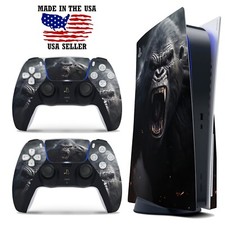 PS5 Disc Version Console  Controller Vinyl Skin Decal Wrap - Gorilla
