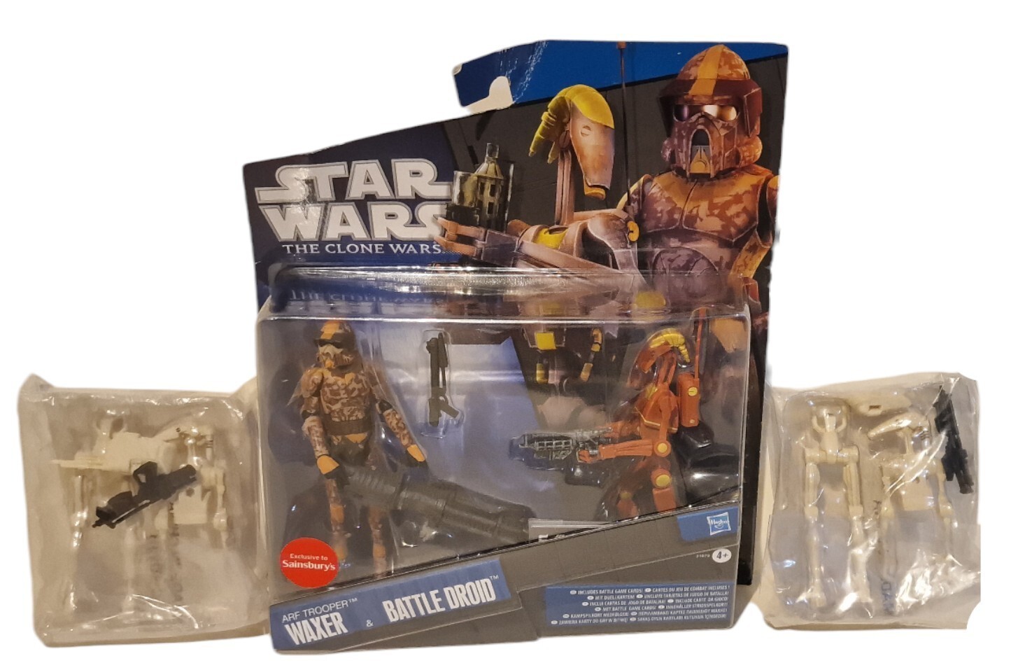 STAR WARS : WAXER & BATTLE DROID + BATTLE DROIDS ACTION FIGURE SET (J9)