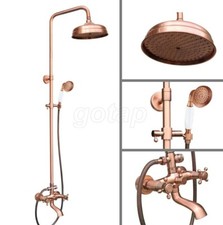 Wall Mount Bathroom Antique Red Copper Rain Shower Faucet Set Mixer Tap Grg514