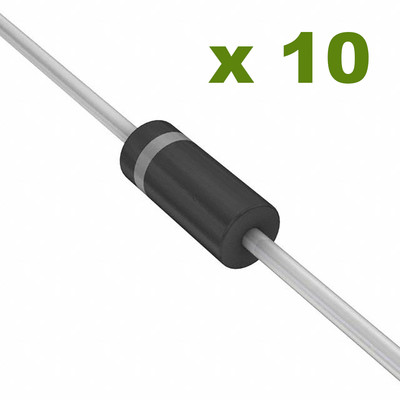 10 Pz Diodo Zener Fairchild 1N751A – 5,1V 0,5W – Piombo Tagliato – Componenti Elettronici