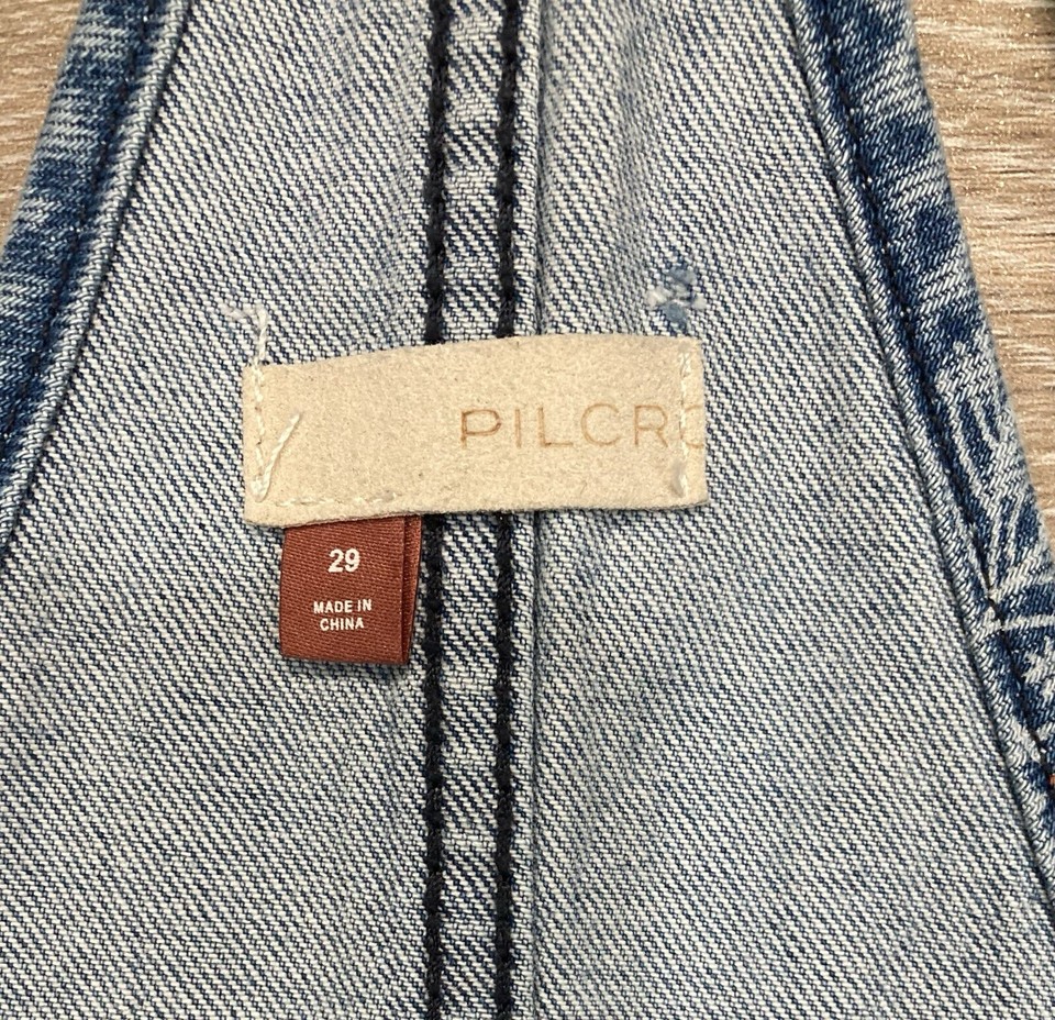 Pilcro Anthropologie Overalls Womens Size 29 Floral Distressed Painters