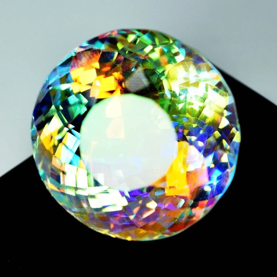 AAA+ Large Mystic Topaz 249.60 Ct. Round Cut Loose Gemstone Gift For Women/Her - Image 2 of 4