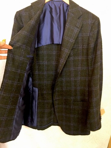 Cesare Attolini Jacket Charcoal And Blue Alpaca Blend Two Button Size 40 - Picture 9 of 9