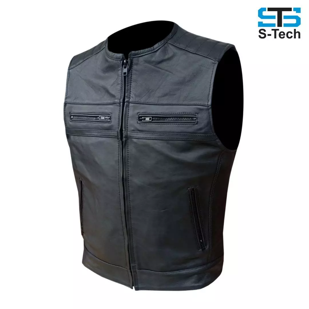 Gilet moto cuir homme sale