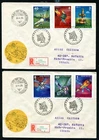 HUNGARY 1977, SPACE EXPLORATION, Scott 2498-2503 IMPERFORATE on 2 F.D.C.'s