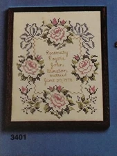 1979 ARCRAFT CONCEPTS CROSS STITCH WEDDING SAMPLER KIT OPENED PACKAGE
