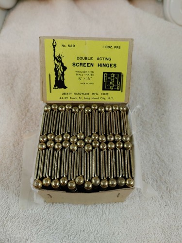 Double Acting Folding Screen Hinges 3/4" x 1 3/4" Brass Plated Box of 24!!! - Picture 2 of 4