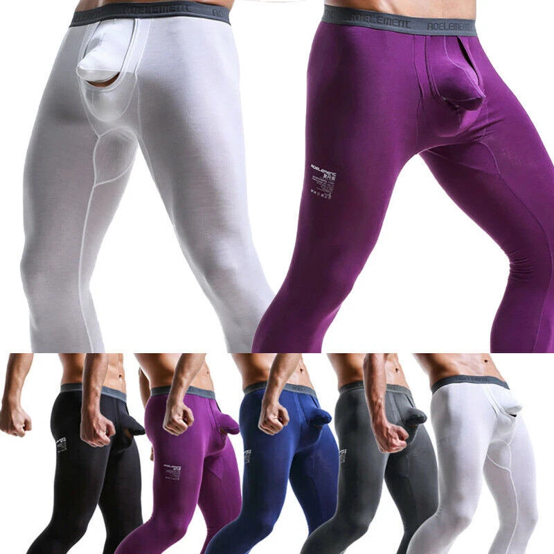 Men's Thermal Underwear Pants, Warm Long Johns Leggings Base Layer Bottoms  Elephant Trunk Separation Leggings