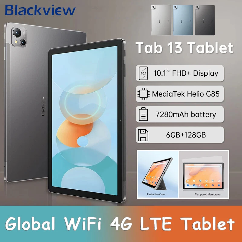 Blackview Tab 13 10.1'' 6GB RAM 128GB ROM Android 12 TÜV Rheinland PC Mode  7280mAh 13MP Camera 4G Tablet