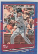 Trea Turner 2020 Donruss Variation Blue Holo Foil Parallel Card #108 Nationals