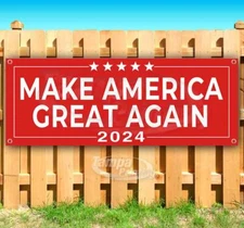 MAKE AMERICA GREAT AGAIN 2024 Advertising Vinyl Banner Flag Sign RED TRUMP
