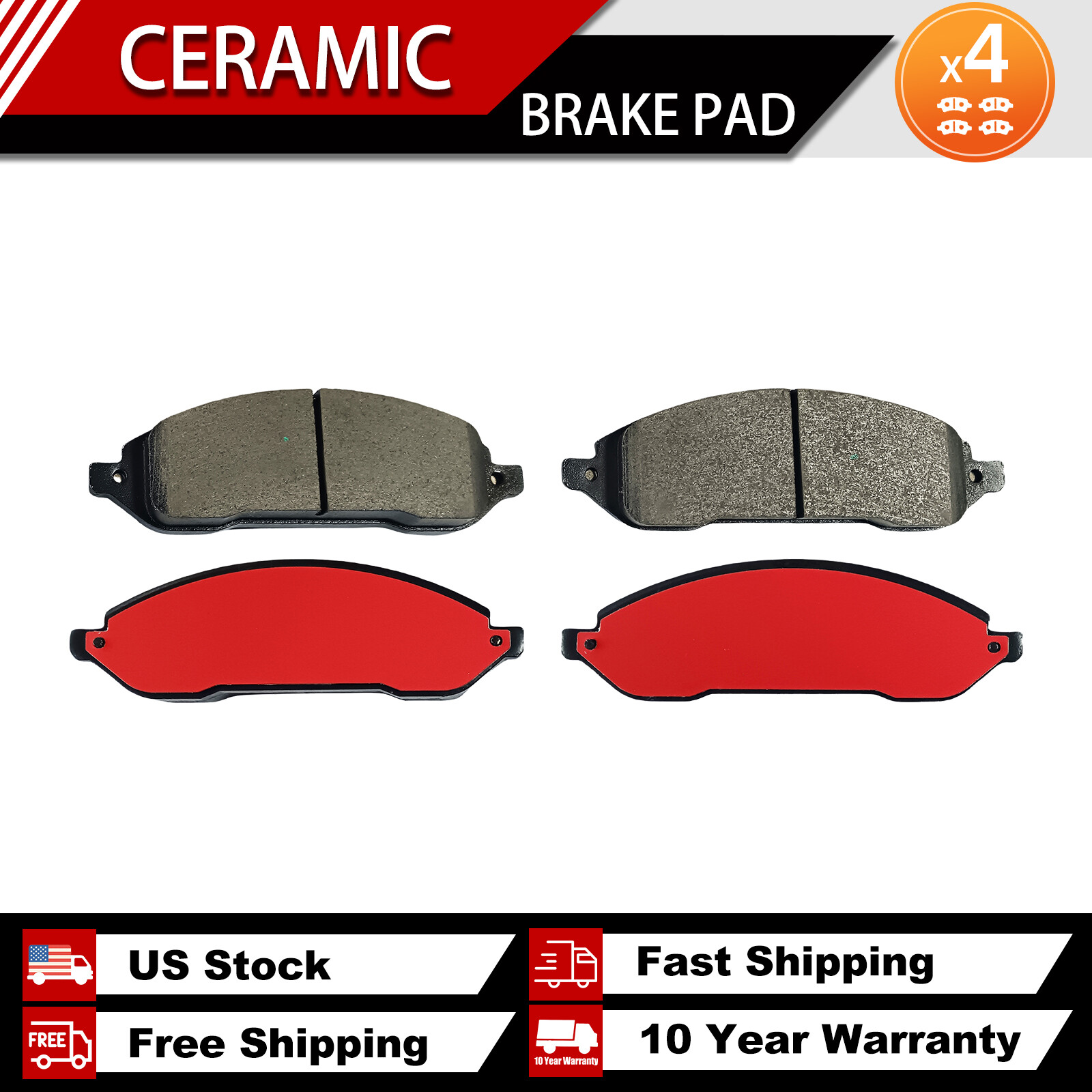Ford Freestar Mercury Monterey 04-07 Front Ceramic Brake Pads D1022
