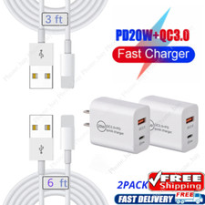 2PACK Fast Wall Charger Block PD 20W Power Adapter For iPhone 13/12/11/XR/X/iPad