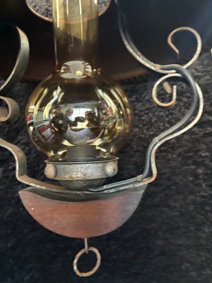 Lámpara Colgante Vintage Cobre, Tono Corteza Pastel Hierro Forjado Rústico Estilo Country Foto 4 de 4