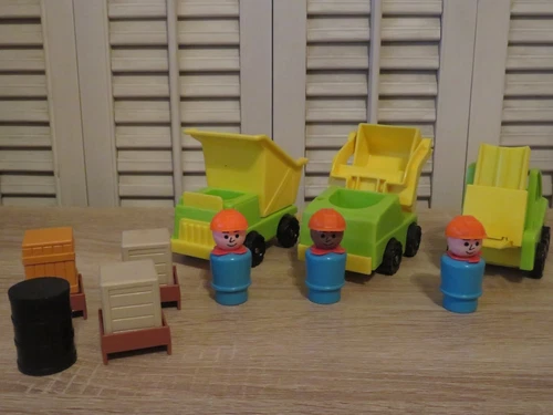 Vintage Fisher-Price Little People Life & Load Replacement Lot Construction Cars