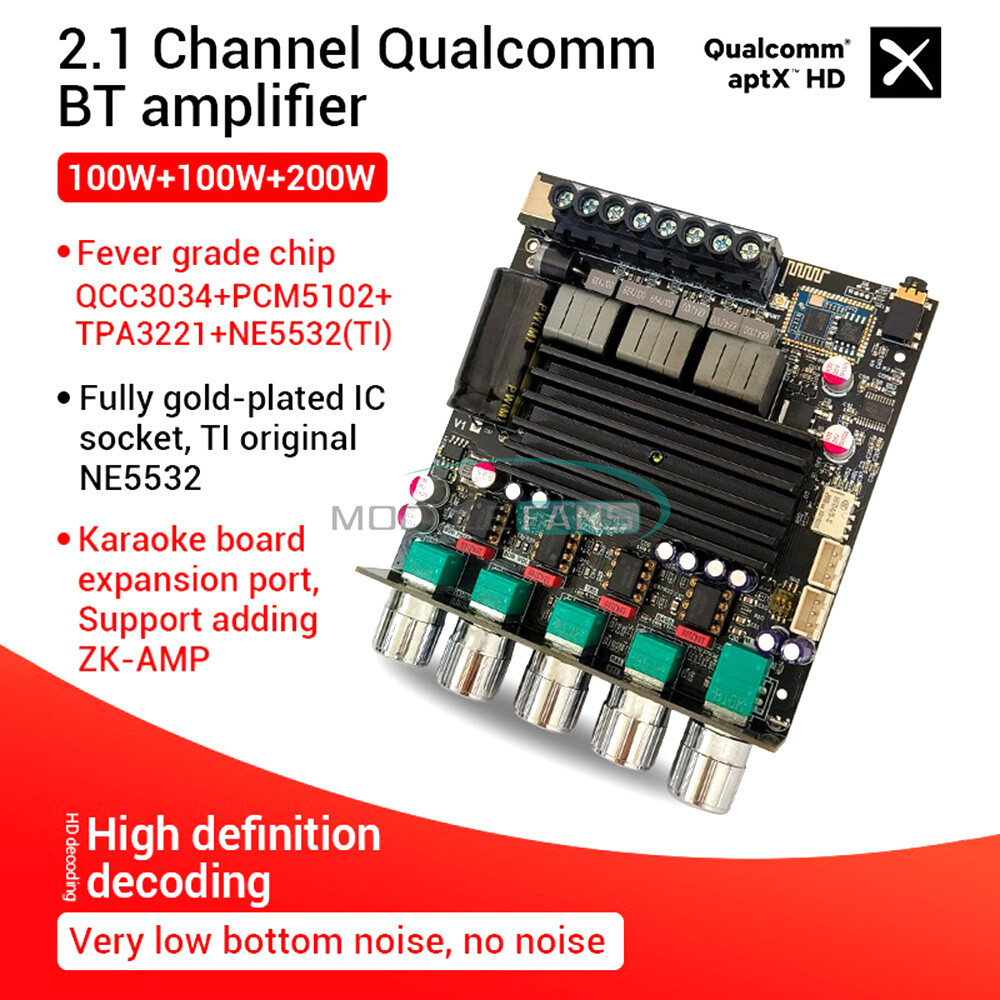 ZK-APTX1 2.1Channel Digital Power Subwoofer Amplifier Bluetooth