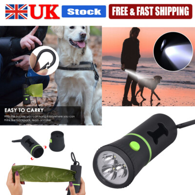 Waste Bags Dispenser with LED Flashlight Poop Bag Holder for Dog Walking  UK