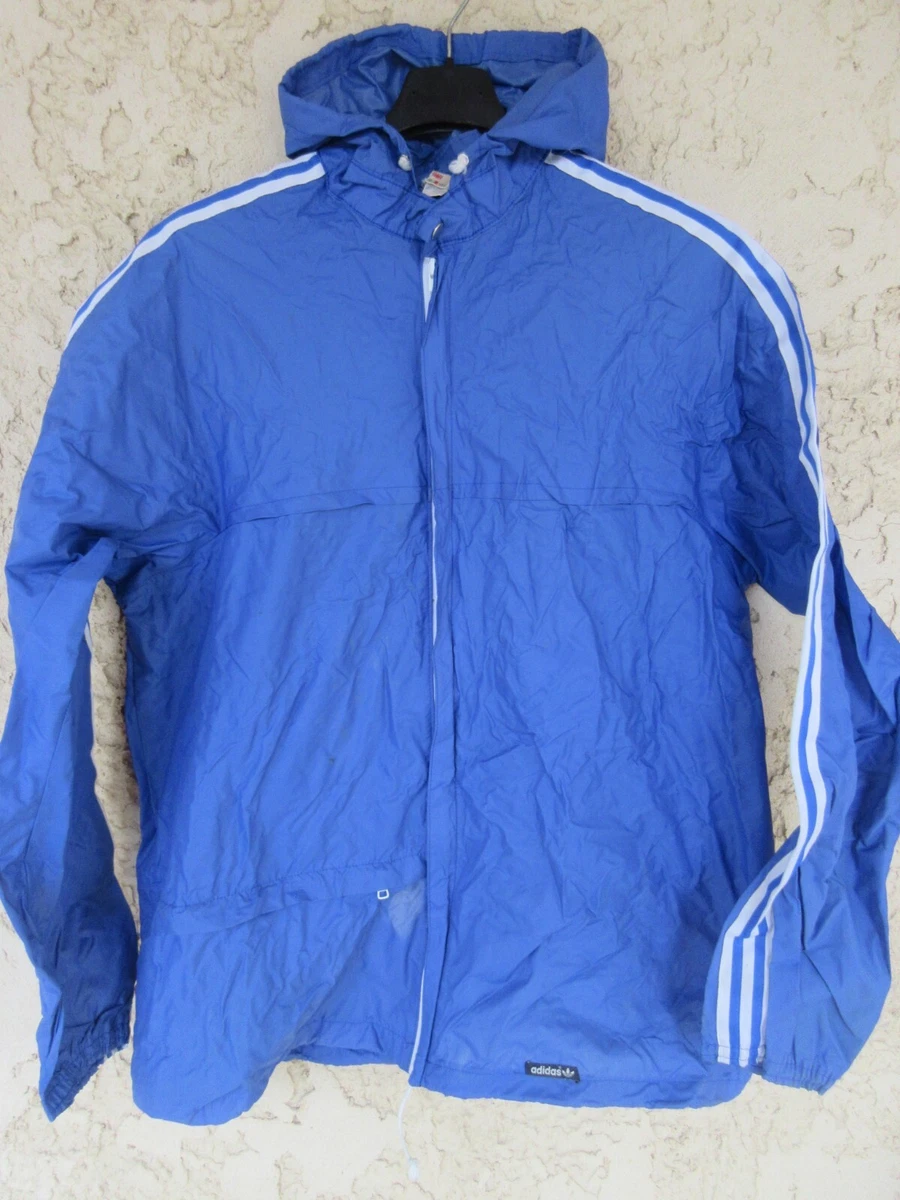 Vintage ADIDAS Windbreaker Jacket Windbreaker K Way Style VENTEX Blue 180L