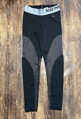 Women's Nike Black Medium Pro Warm Leggings 7/8 Length