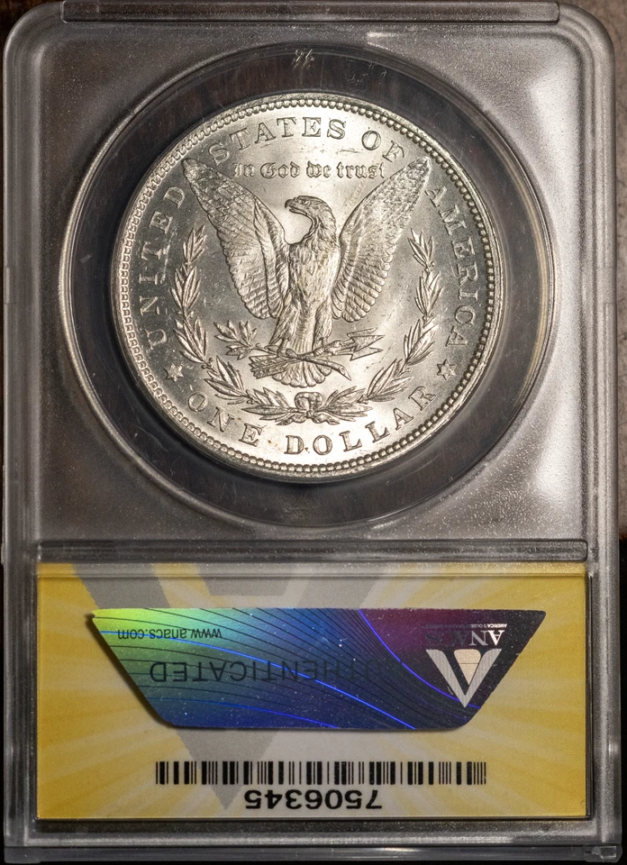 1880 $1 Silver Morgan Dollar MS 64 New ANACS # 7506345 + Bonus - Image 2 of 2