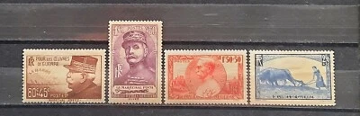 France 1940 Pour les œuvres de guerre n° 454 à 457, NEUFS*, Cote=25€ - Photo 1/2