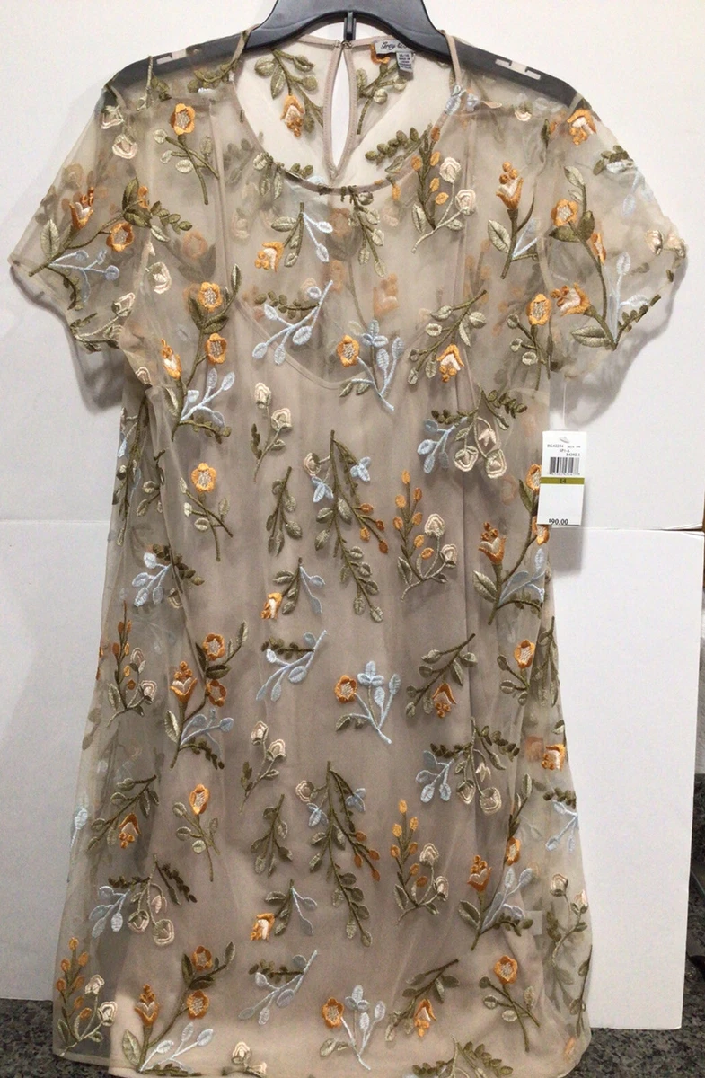 2 Piece 100 Nylon Dress with Slip Womens size 14