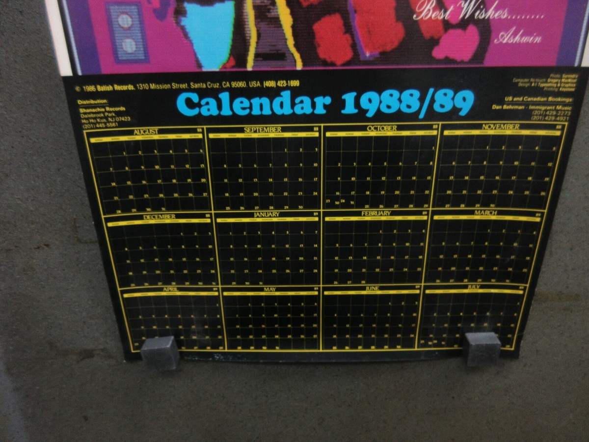 Sitar Power Indian & Rock'n'Roll Music Calendar for 1988 & 1989 Poster  20x12 In | eBay