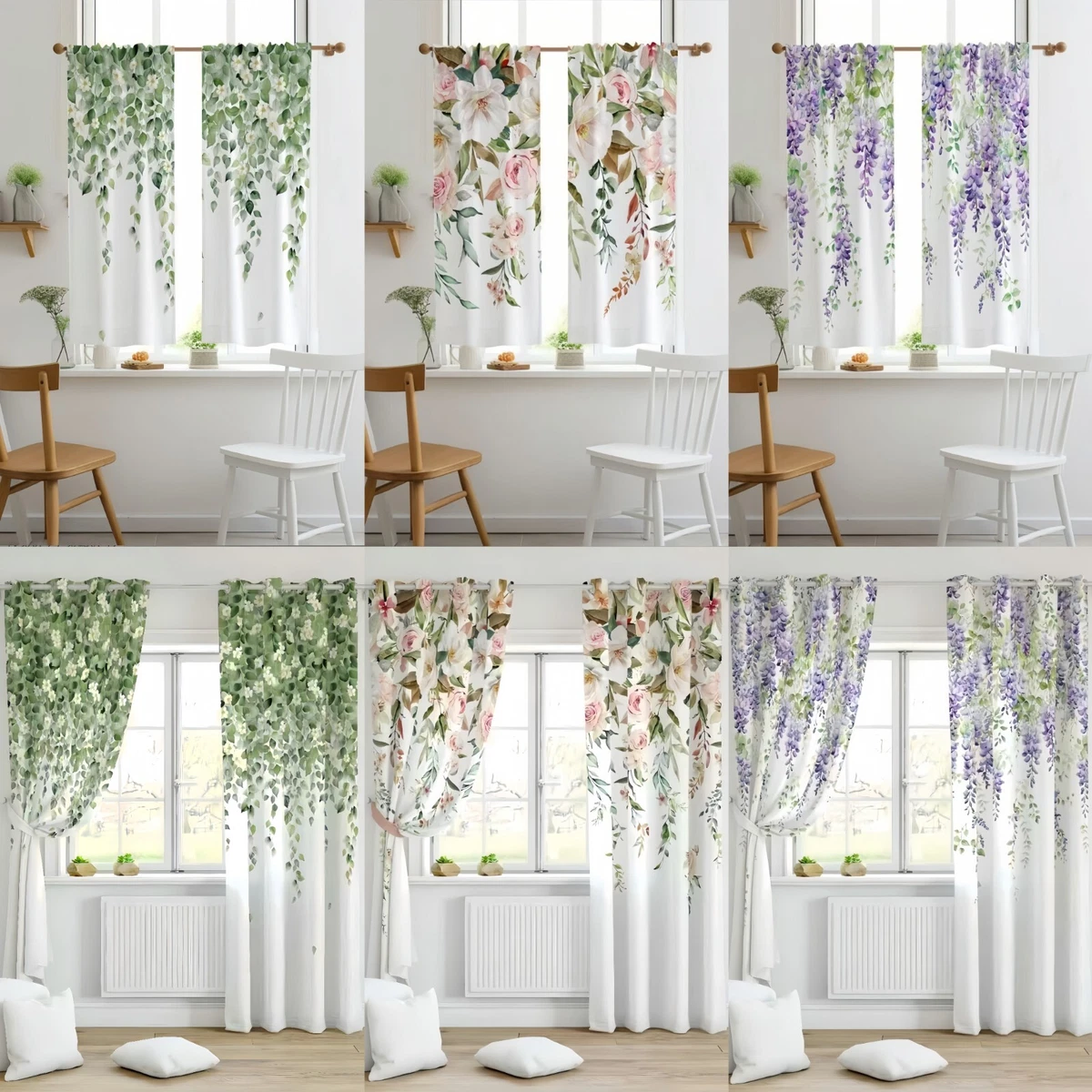 LINDER, Tendine a metà Finestra, 2 pz., Bianco (Weiß), 45 x 90 cm