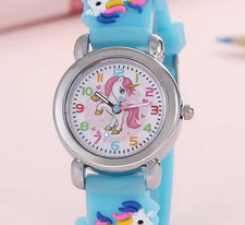 Armbanduhr Watch Kinder Mädchen Jungen Lern analog Quarz Schule Cartoon Einhorn