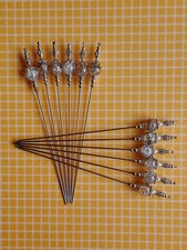 Handmade Cocktail Picks Set of 12 Stainless Steel Glass Bead Martini Skewers