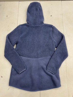 Fila Sport Navy Blue Full Zip Sherpa Hooded Jacket Womens Size