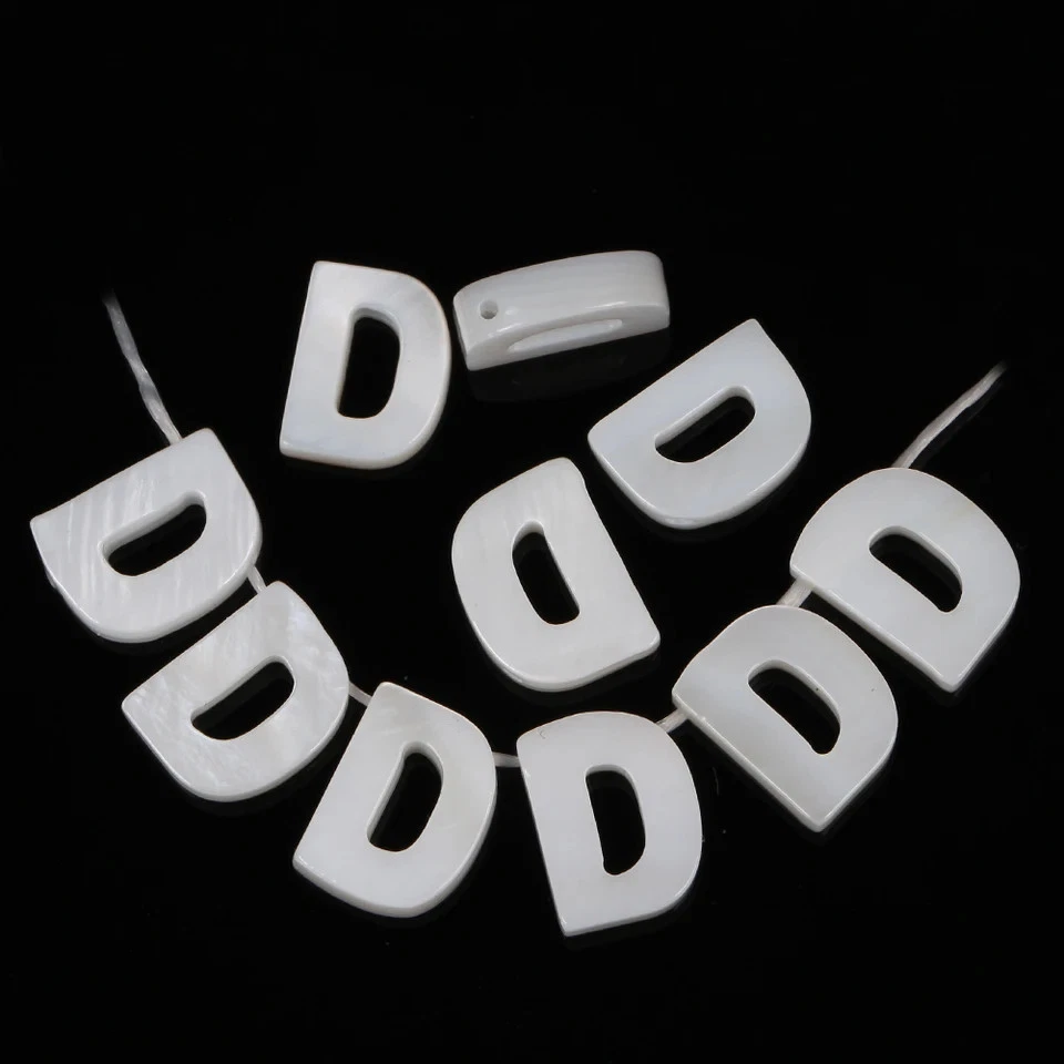 2–10pcs Letter Shell Beads Mother of Pearl for Necklace Bracelet DIY Jewelry - Image 3 of 4