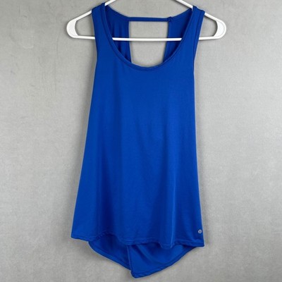 Layer 8 Royal Blue Open Crossover Back Activewear Gym Yoga Ventilated Tank Top S